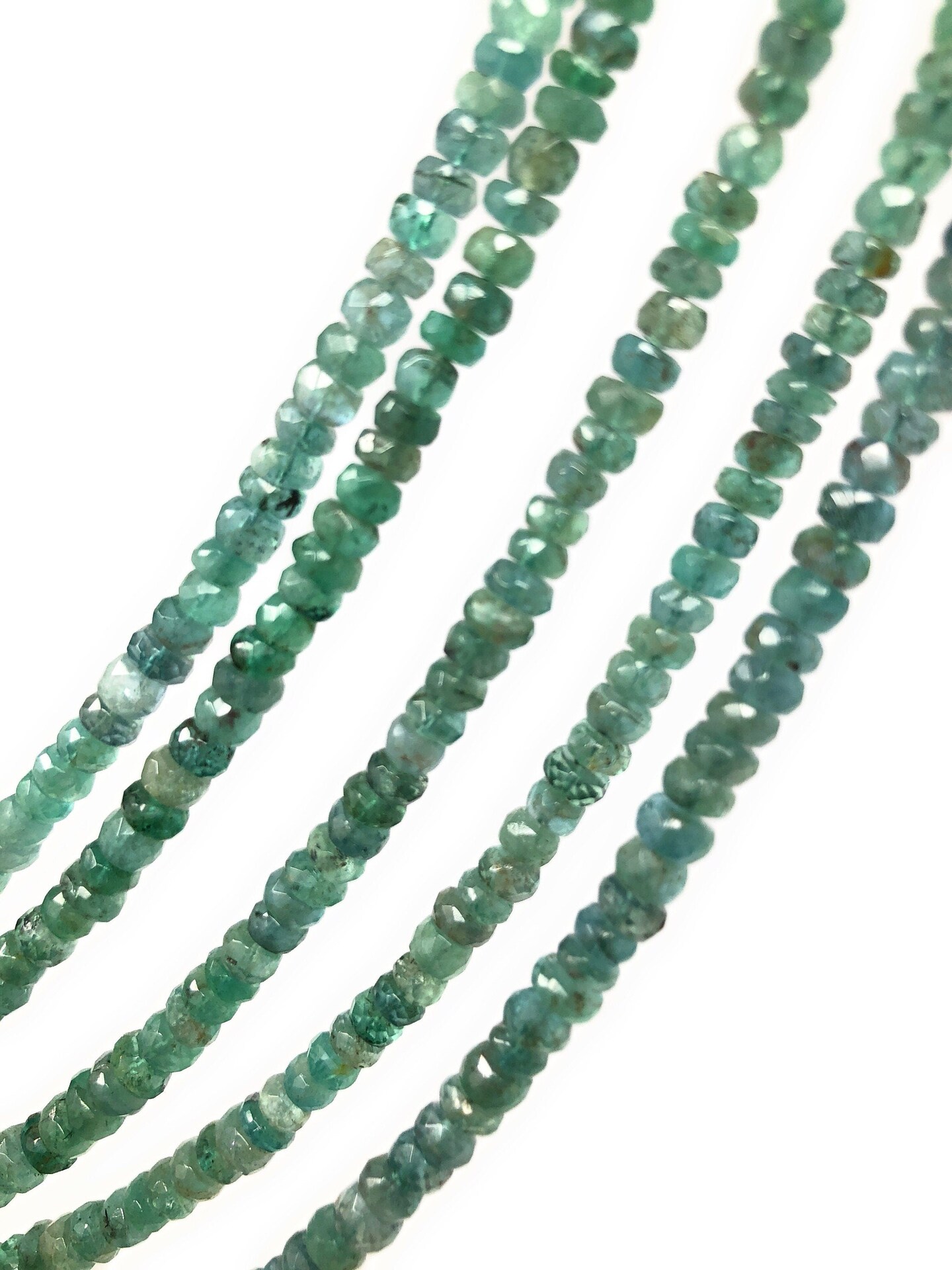 Zambian Emerald Gemstone Beads, Green - 13&#x22;, 3mm - 6mm