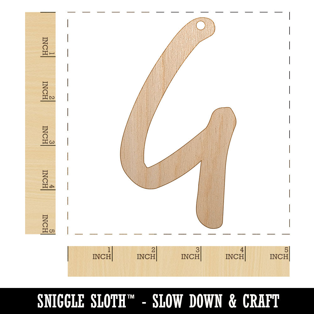 Letter G Uppercase Felt Marker Font Unfinished Craft Wood Holiday Christmas Tree DIY Pre-Drilled Ornament