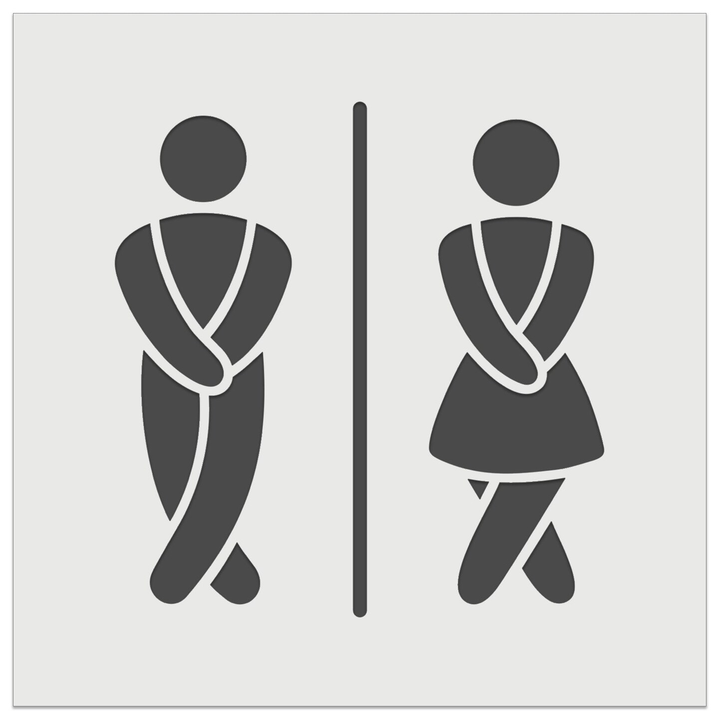 Funny Bathroom Unisex Men Women Wall Cookie DIY Craft Reusable Stencil