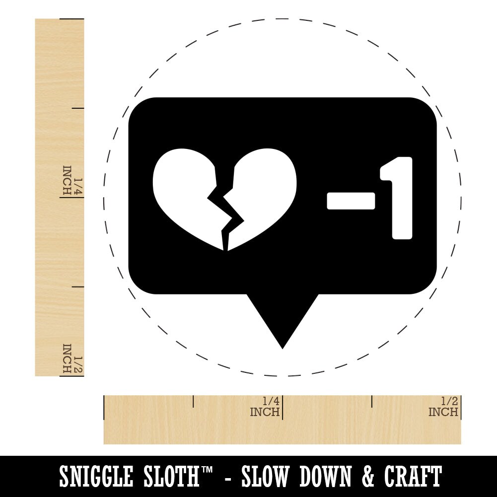 Dislike Broken Heart Minus One Bubble Self-Inking Rubber Stamp for Stamping Crafting Planners
