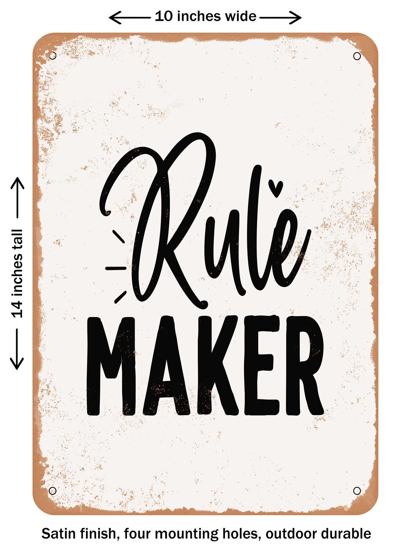 DECORATIVE METAL SIGN - Rule Maker - 3 - Vintage Rusty Look | Michaels