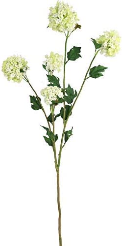 Garden of Dreams: 38" Silk Artificial Cream Green Snowball Spray - Ideal for Rustic Decor and Outdoor Garden Parties