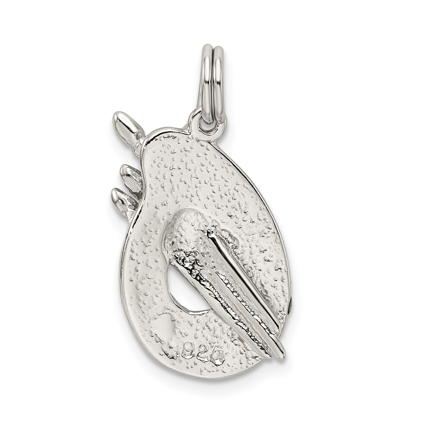 Sterling Silver Paint Brush Charm Jewerly 21mm x 14mm