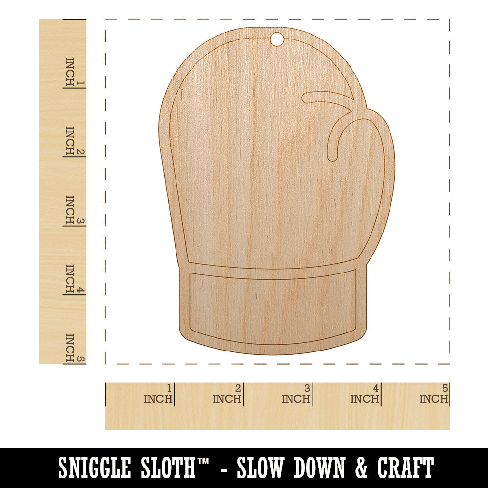 Boxing Glove Outline Unfinished Craft Wood Holiday Christmas Tree DIY Pre-Drilled Ornament