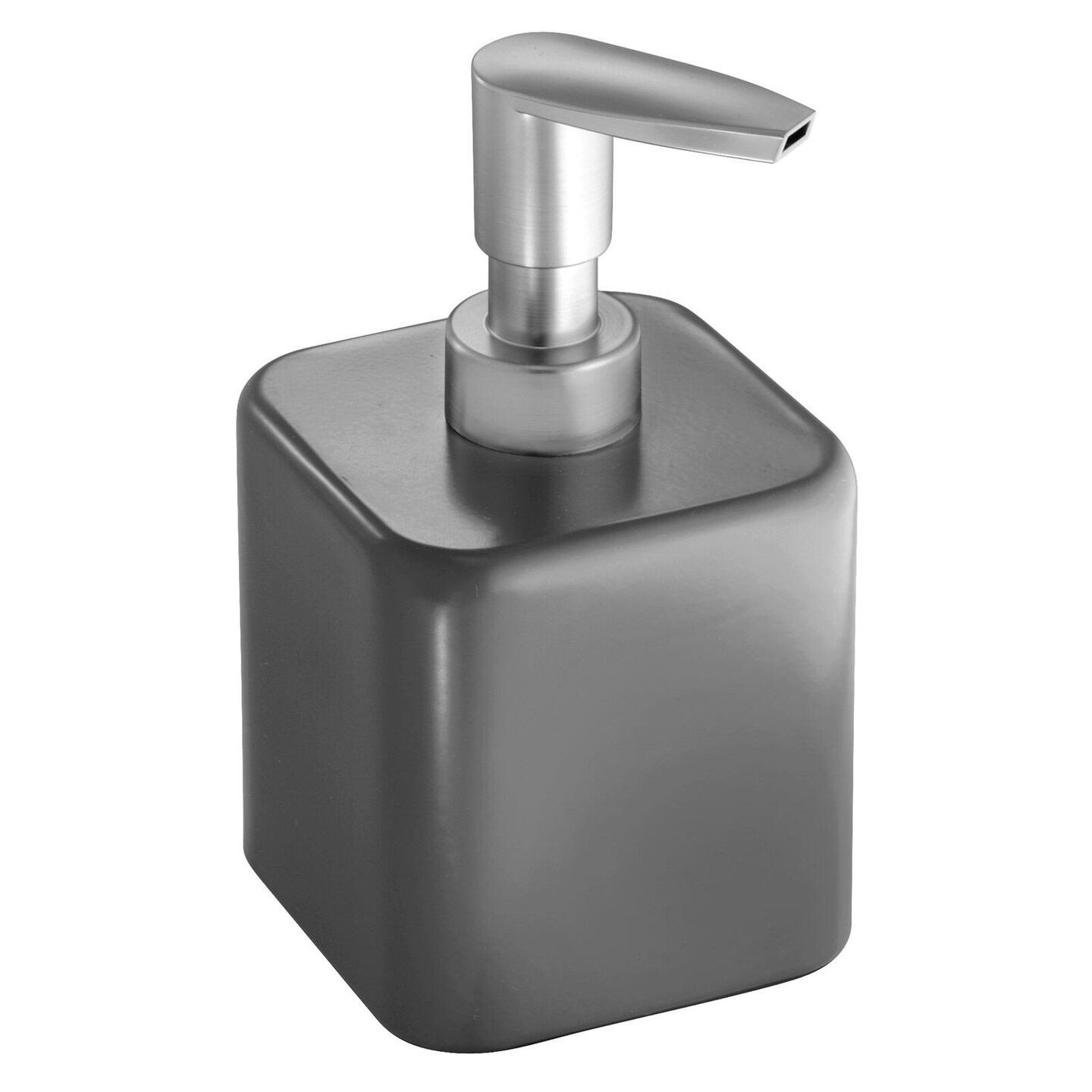 mDesign Small Square Metal Refillable Liquid Hand Soap Dispenser Pump