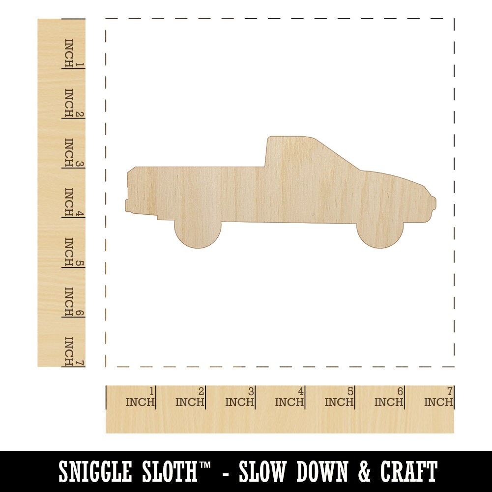Pickup Truck Solid Unfinished Wood Shape Piece Cutout for DIY Craft Projects