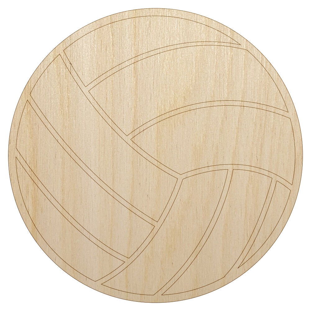 Volleyball Solid Unfinished Wood Shape Piece Cutout for DIY Craft Projects