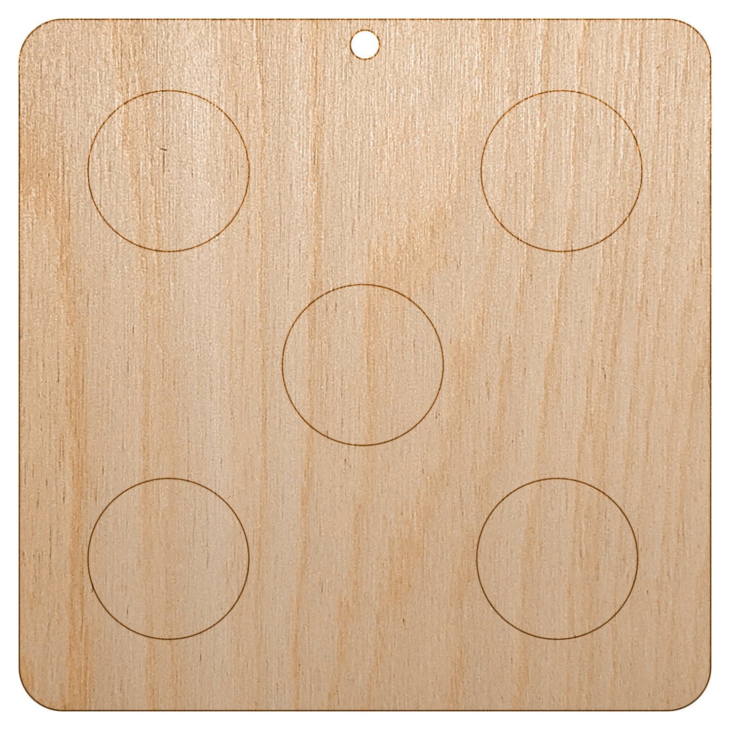 Five 5 Dice Die Unfinished Craft Wood Holiday Christmas Tree DIY Pre-Drilled Ornament