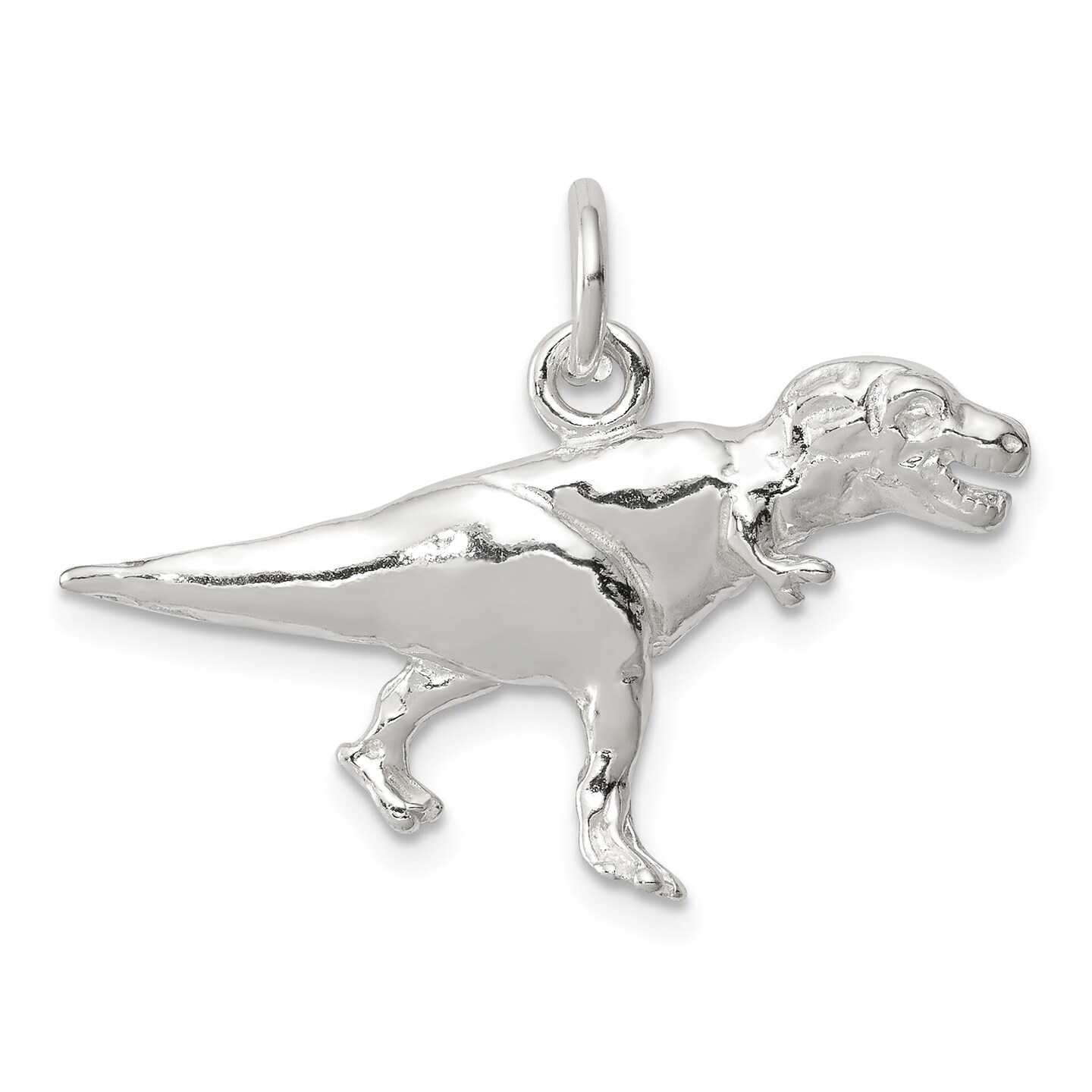 Sterling Silver T-Rex Charm Pendant Dinosaur Jewelry