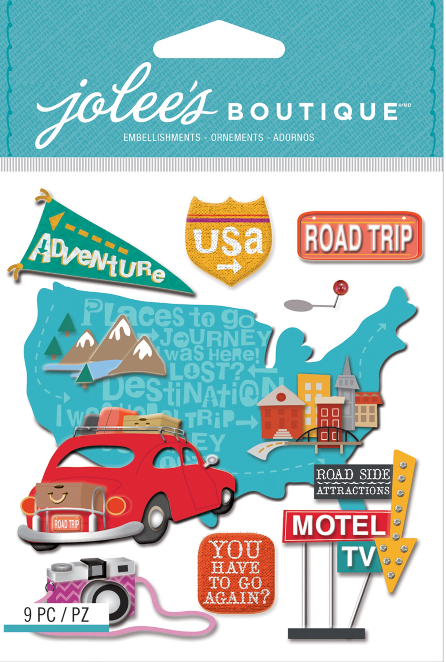 Jolee&#x27;s Boutique Road Trip Dimensional Stickers