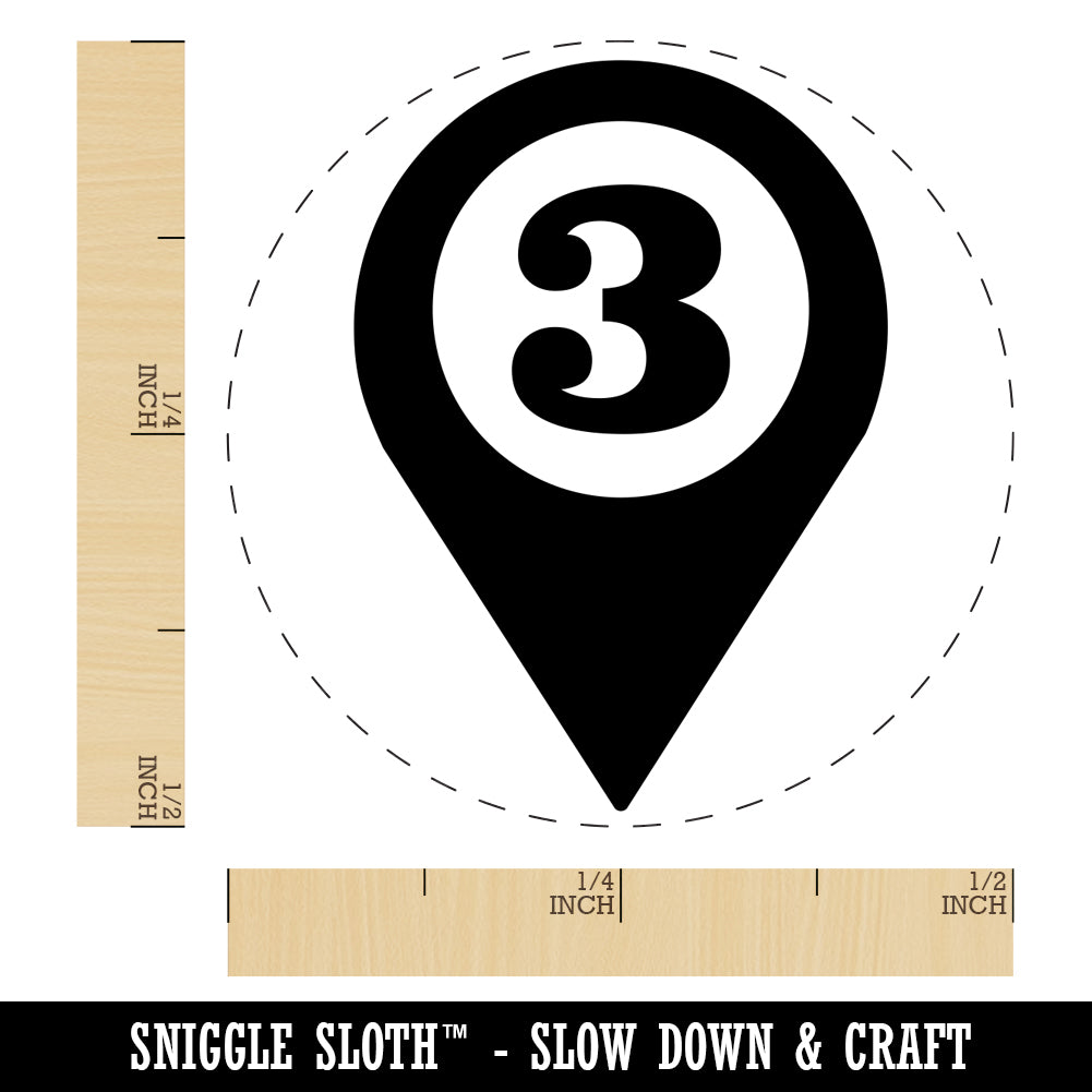 Map Location 3 Marker Self-Inking Rubber Stamp for Stamping Crafting Planners