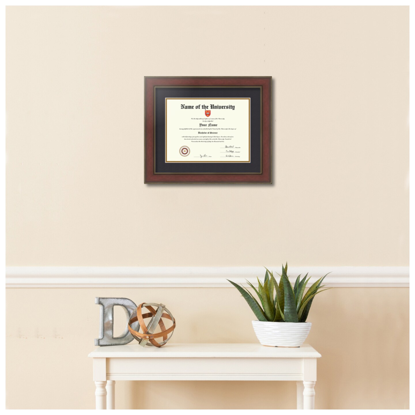 ArtToFrames 9x12 inch Diploma Frame - Framed with Black and Gold Mats, Comes with Regular Glass and Sawtooth Hanger for Wall Hanging (D-9x12)