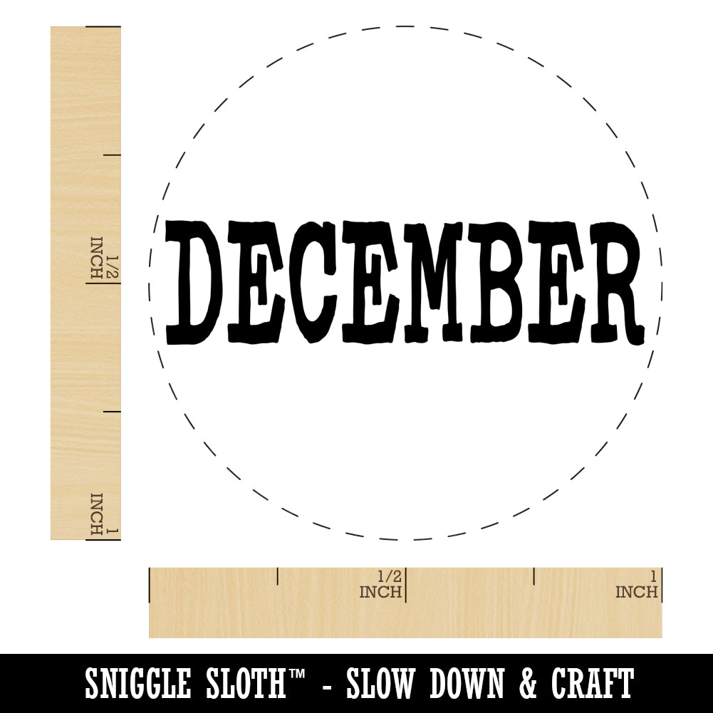 December Month Calendar Fun Text Self-Inking Rubber Stamp for Stamping Crafting Planners