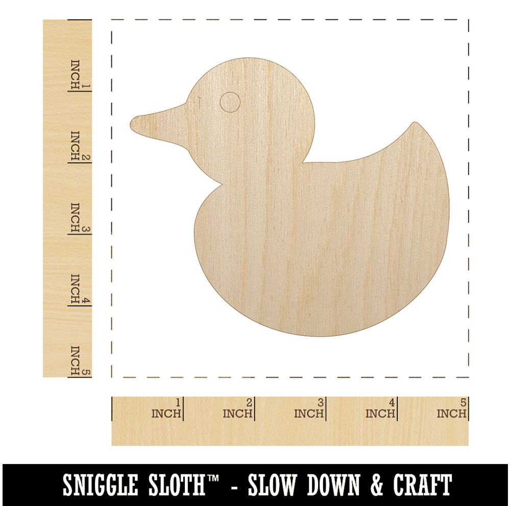 Rubber Ducky Unfinished Wood Shape Piece Cutout for DIY Craft Projects
