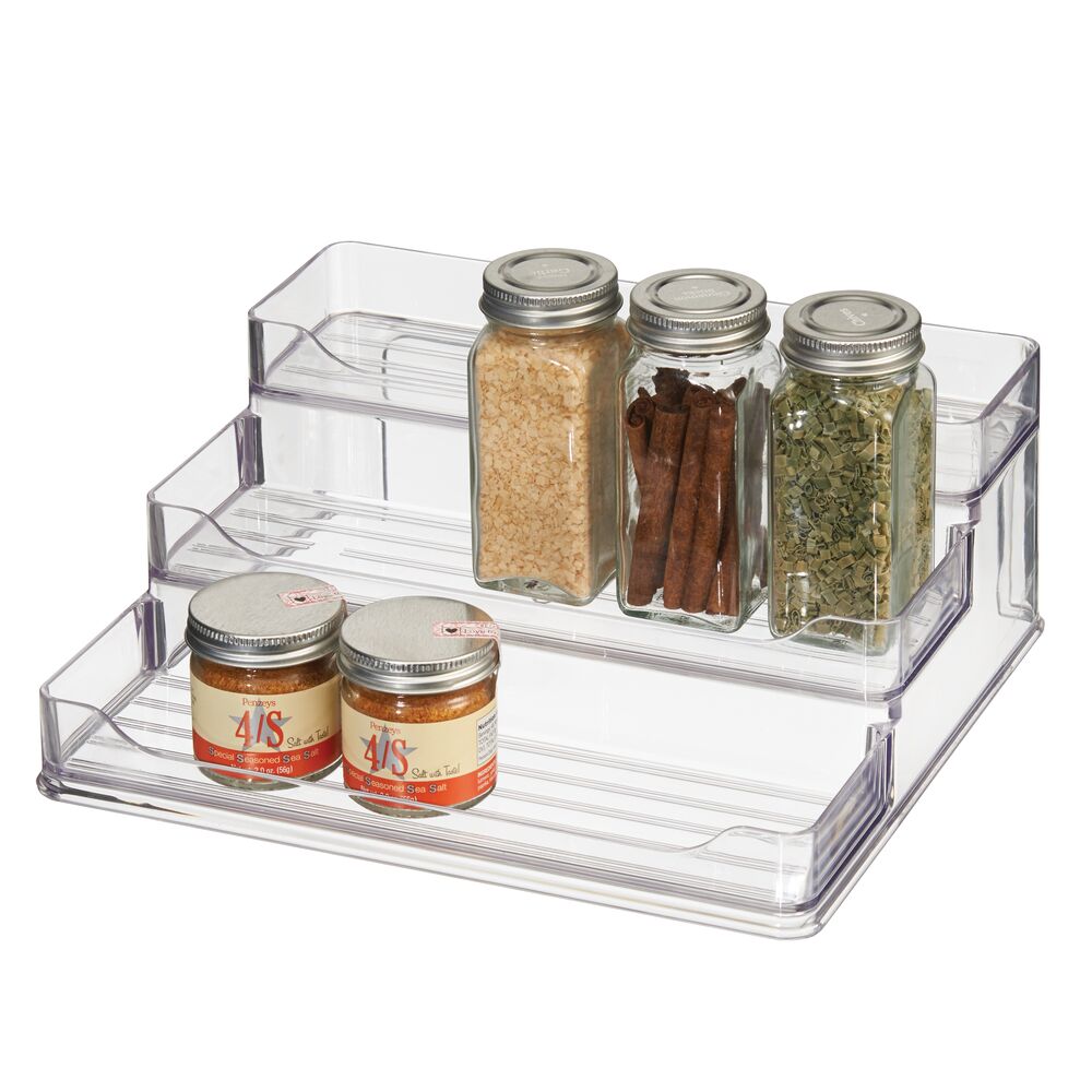 mDesign Plastic Spice and Food 3 Tier Kitchen Shelf Storage