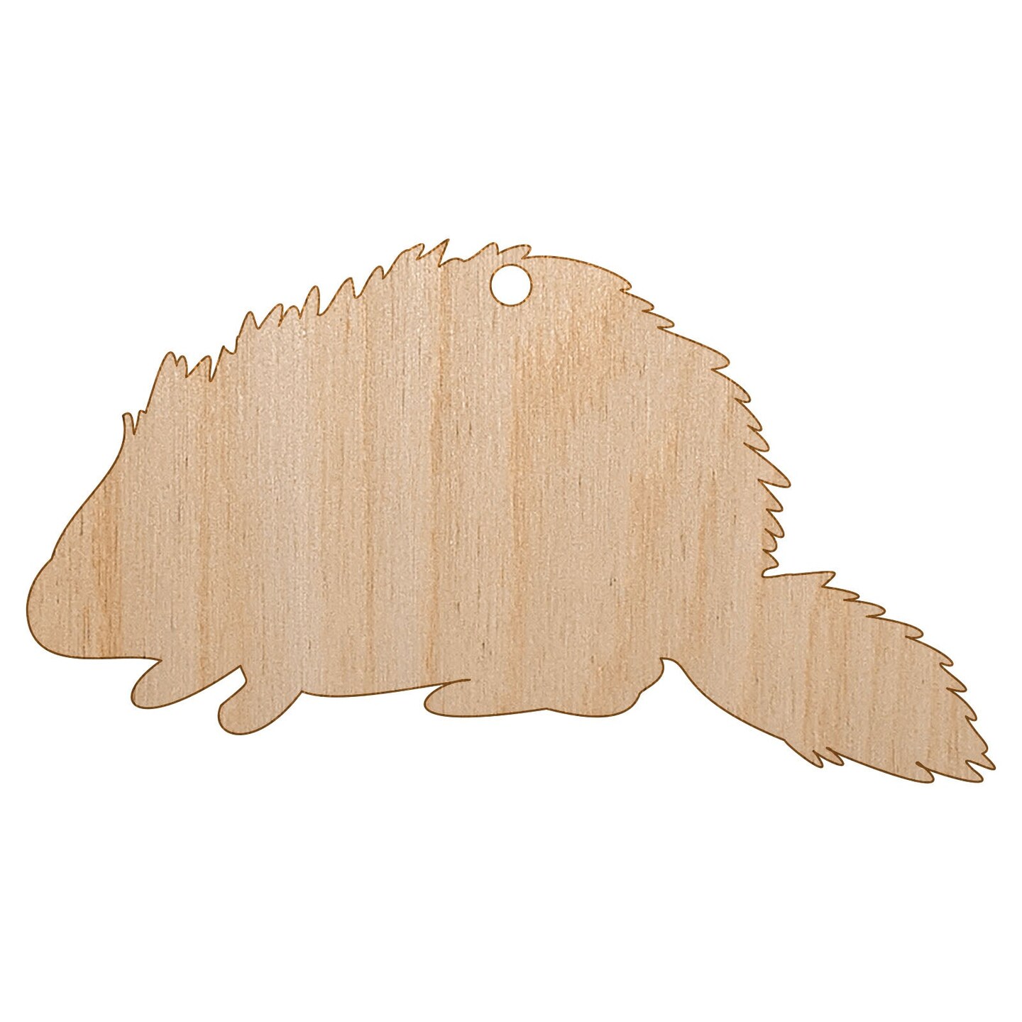 Porcupine Solid Unfinished Craft Wood Holiday Christmas Tree DIY Pre-Drilled Ornament
