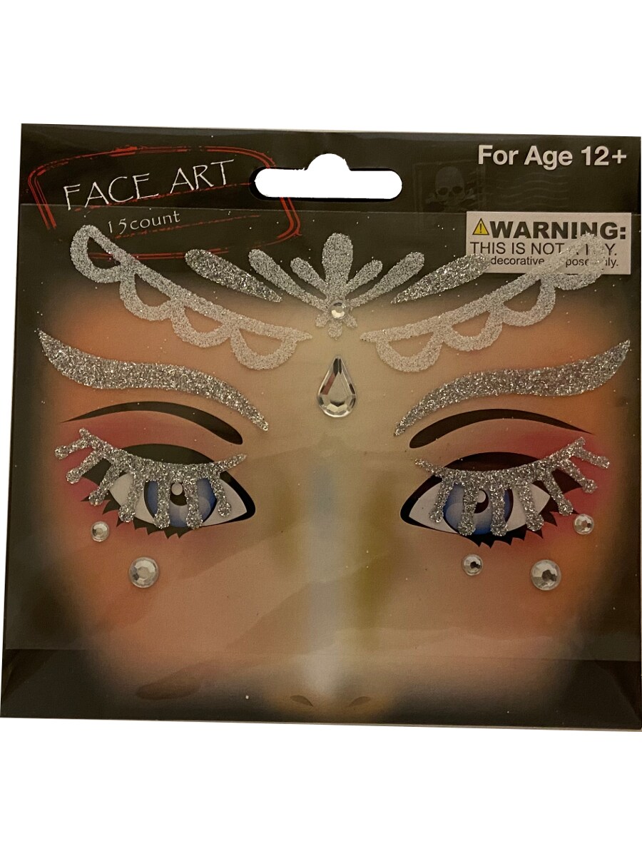 Face Art Ice Queen Sequin And Temporary Tattoos Costume Accessory