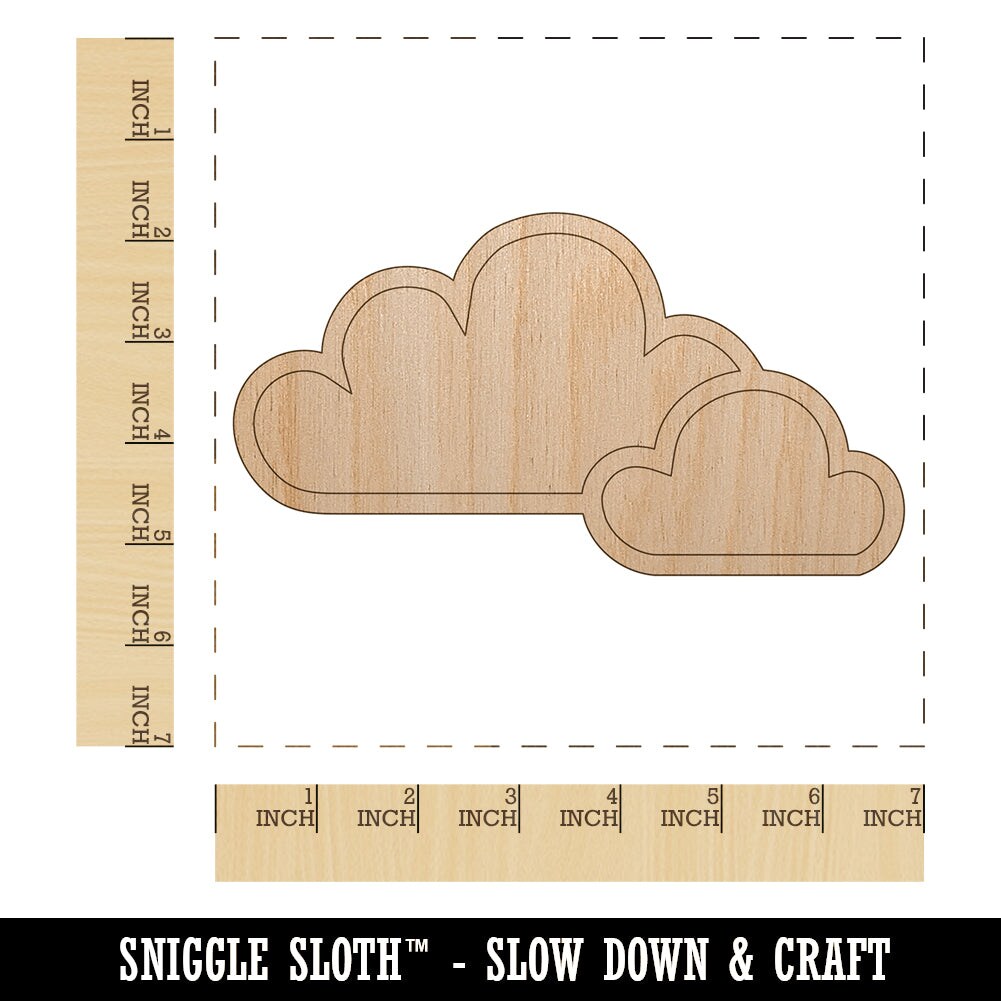 Cloudy Cloud Weather Day Planner Unfinished Wood Shape Piece Cutout for DIY Craft Projects