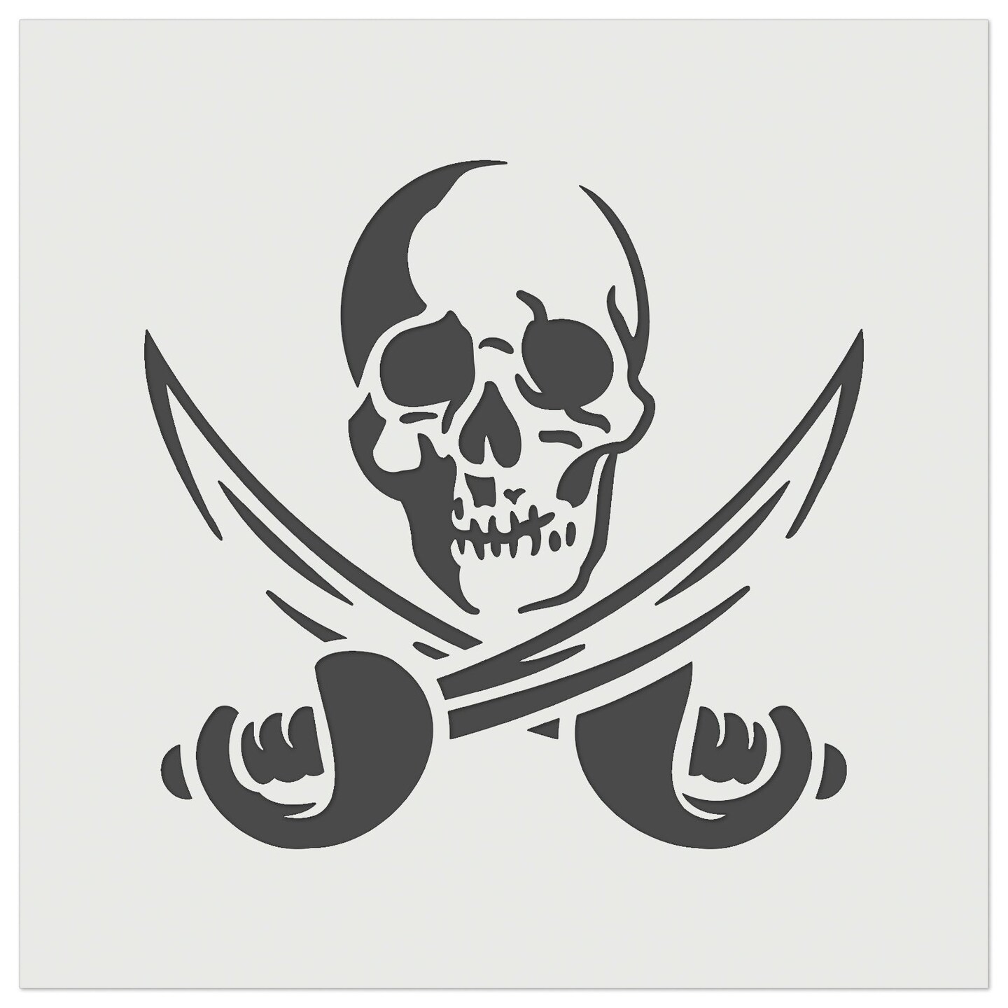 Pirate Skull and Swords Jolly Roger Wall Cookie DIY Craft Reusable Stencil