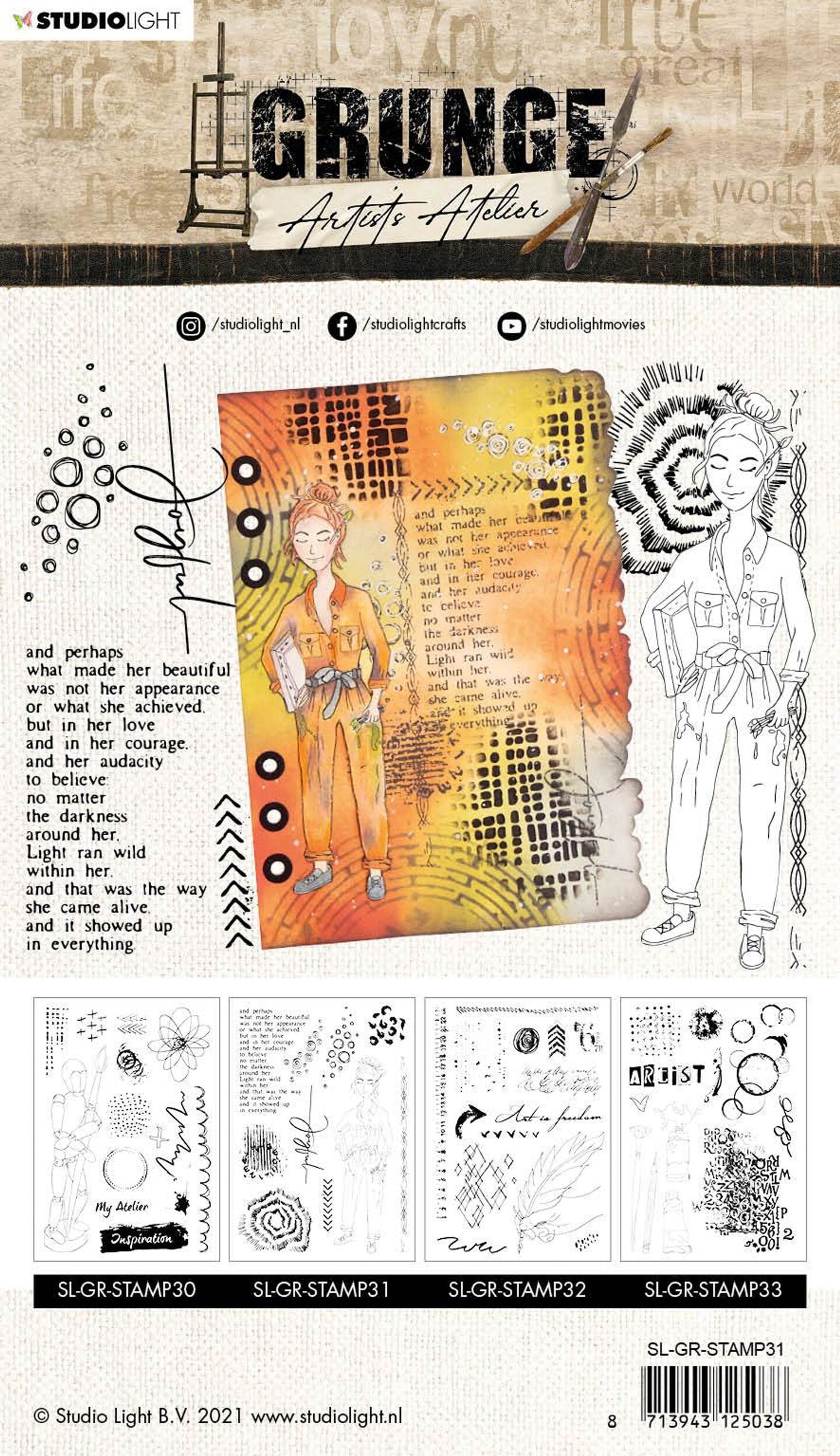 Studio Light SL Clear Stamp Painter Artist&#xFFFD;s Atelier 210x148mm nr.31