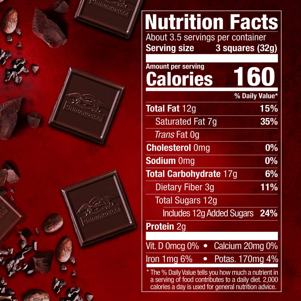 Intense Dark Chocolate Squares, 4.1 Oz (Case of 6)