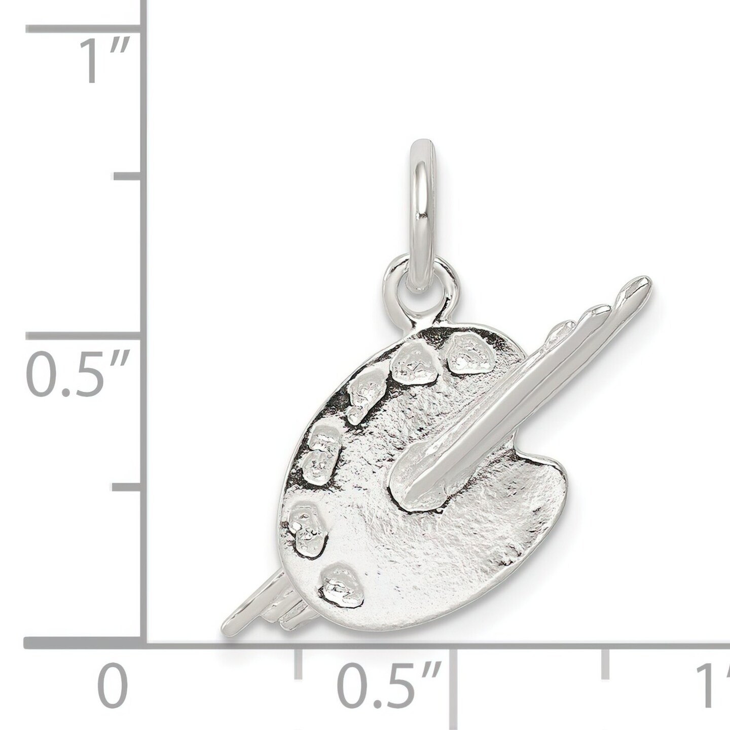 Sterling Silver Palette Charm &#x26; 18&#x22; Chain Jewerly 20.6mm x 20.2mm