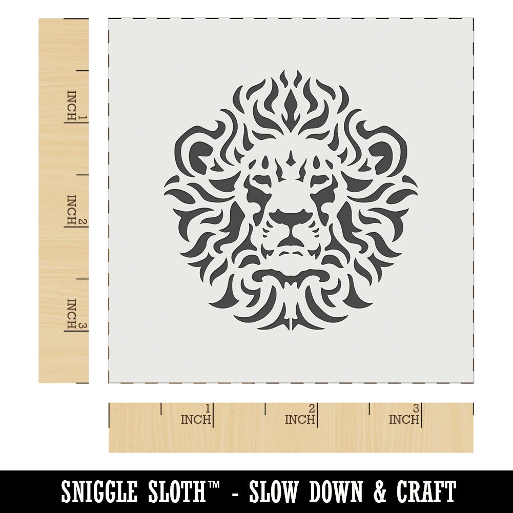 Arabesque Floral Decorative Lion Head Wall Cookie DIY Craft Reusable Stencil