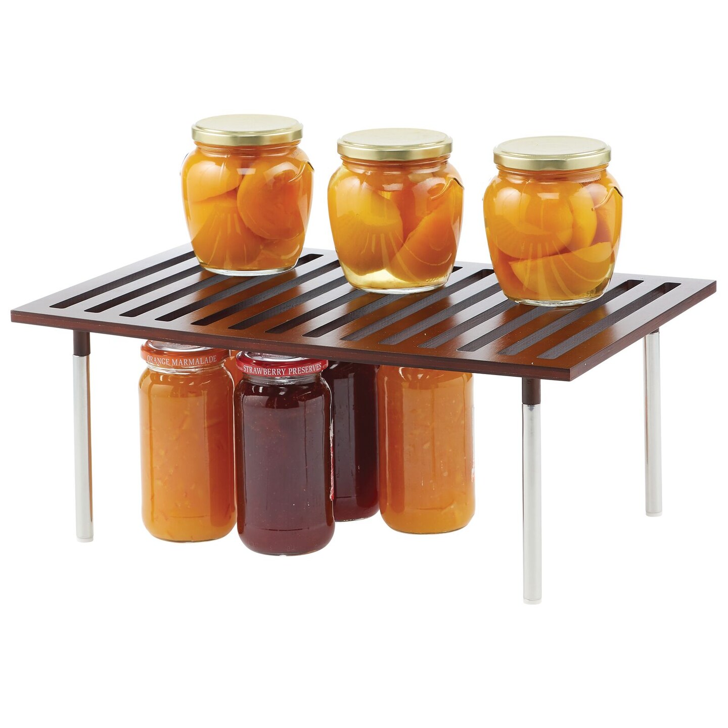 mDesign Natural Bamboo Storage Shelf - Food/Kitchen Organizer