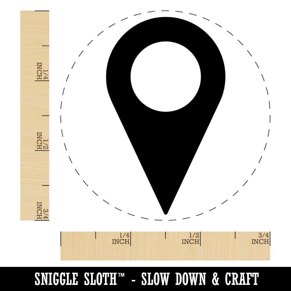 Map Location Symbol SelfInking Rubber Stamp for Stamping Crafting