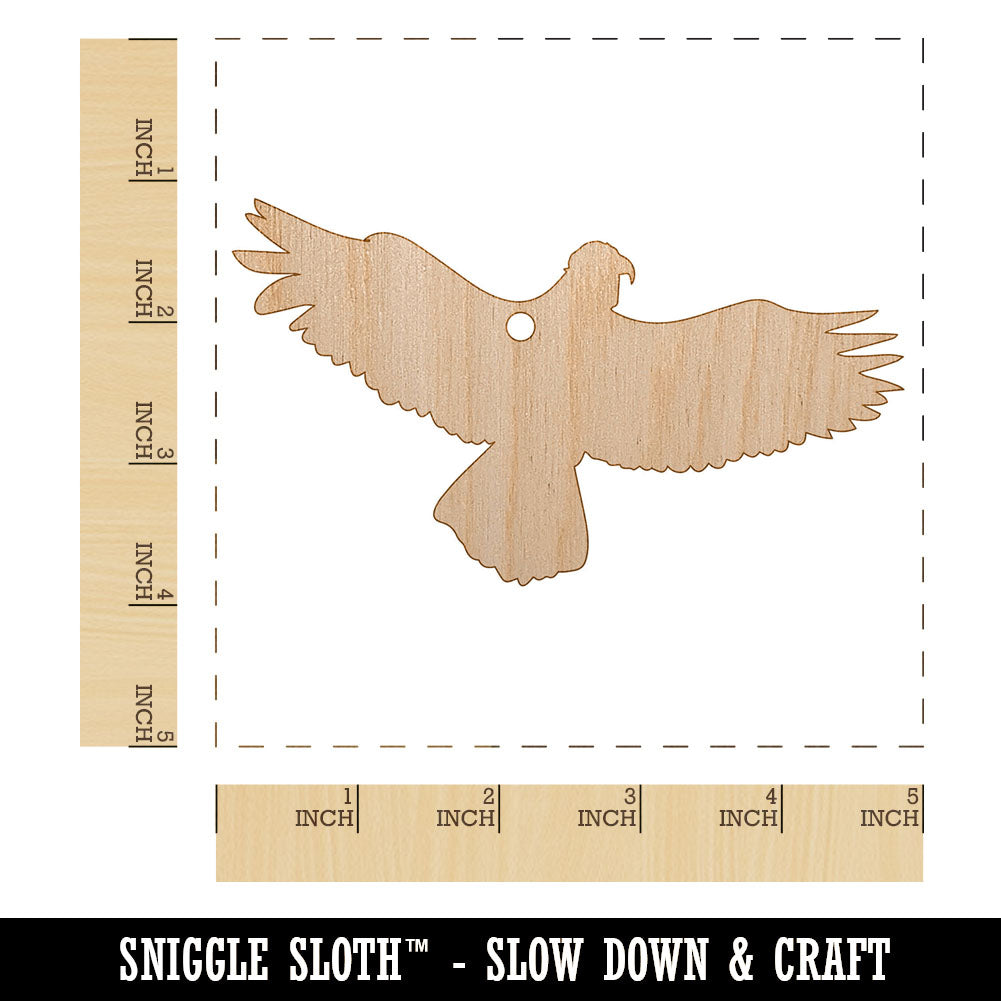 Flying Eagle Solid Unfinished Craft Wood Holiday Christmas Tree DIY Pre-Drilled Ornament