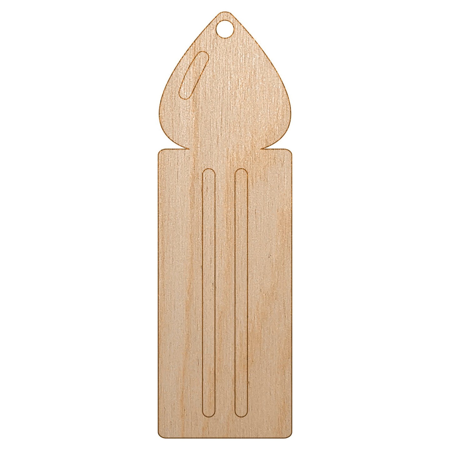 Birthday Candle Single Unfinished Craft Wood Holiday Christmas Tree DIY Pre-Drilled Ornament