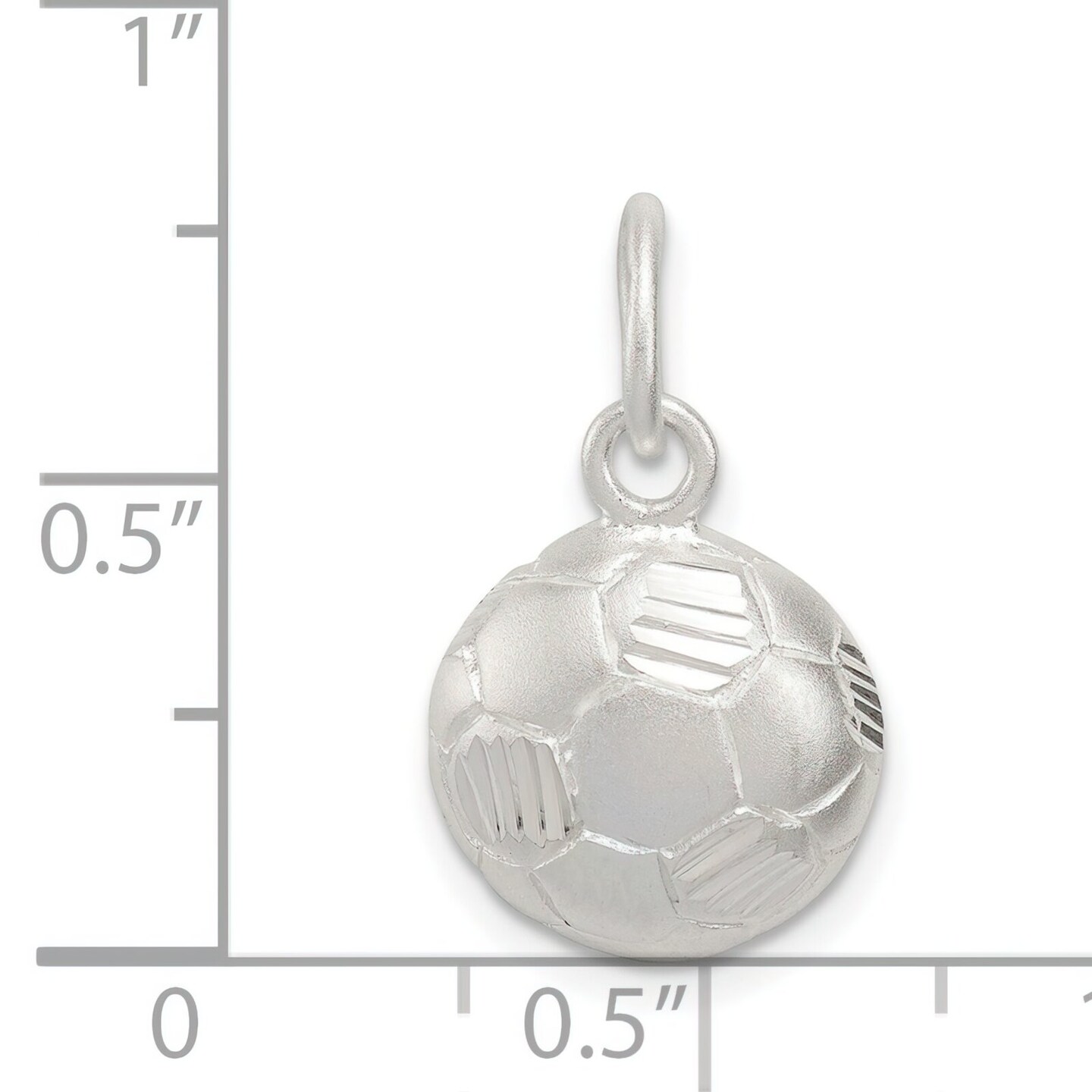 Sterling Silver Soccer Ball Pendant Charm FindingKing Jewerly 15mm x 12mm
