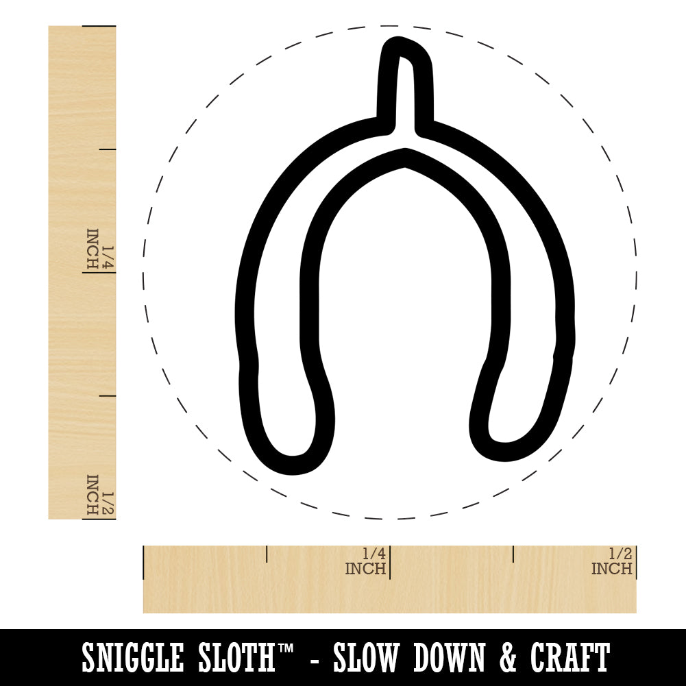 Wishbone Outline Thanksgiving Self-Inking Rubber Stamp for Stamping Crafting Planners