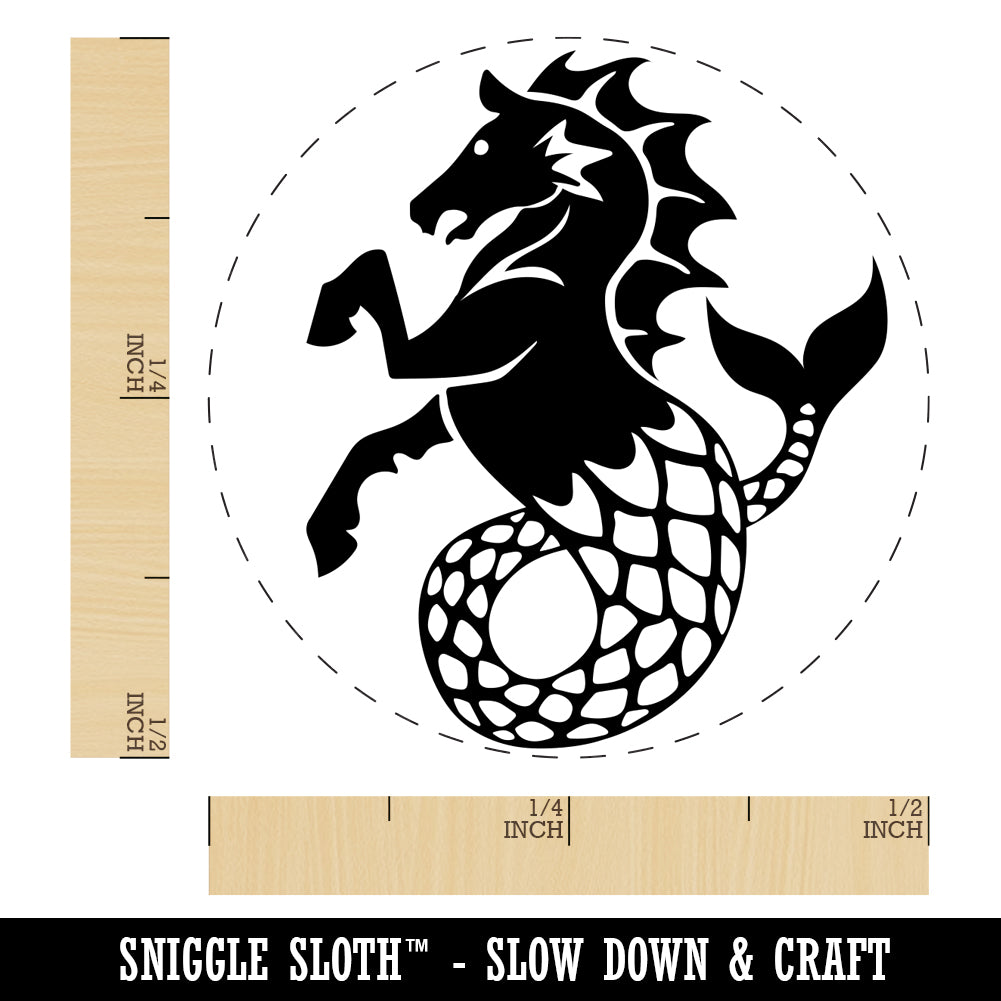 Hippocampus Mythological Sea Horse Self-Inking Rubber Stamp for Stamping Crafting Planners