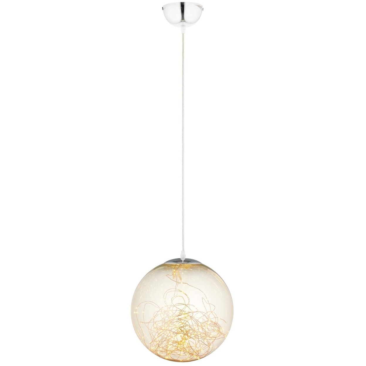 Modway Fairy 8&#x22; Amber Glass Globe Ceiling Light Pendant Chandelier-EEI-2926