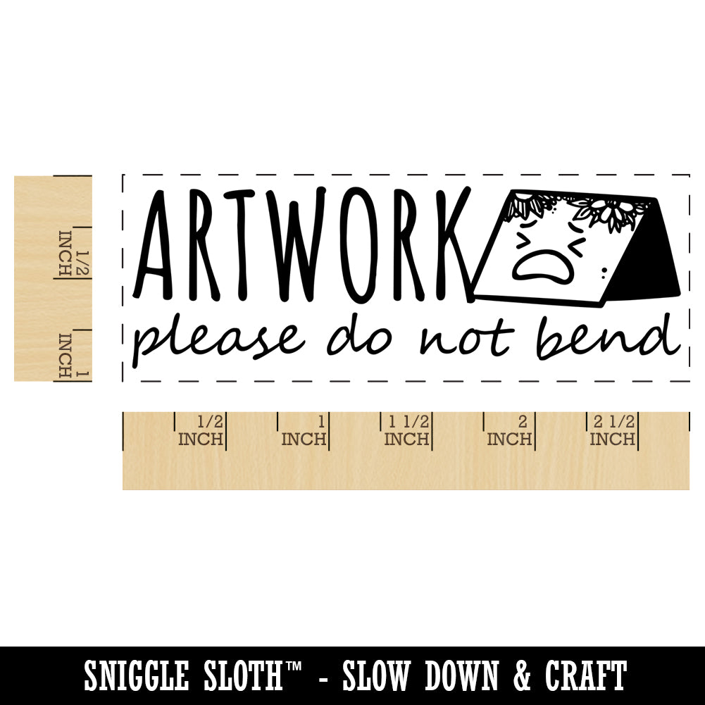 Artwork Please Do Not Bend Bent Art Detail Self-Inking Rubber Stamp Ink Stamper for Business Office