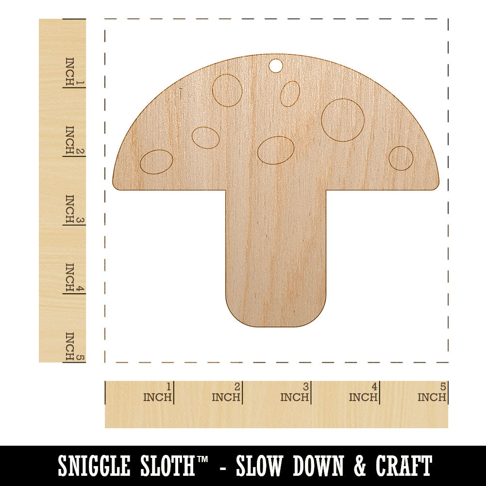 Toadstool Mushroom Unfinished Craft Wood Holiday Christmas Tree DIY Pre-Drilled Ornament