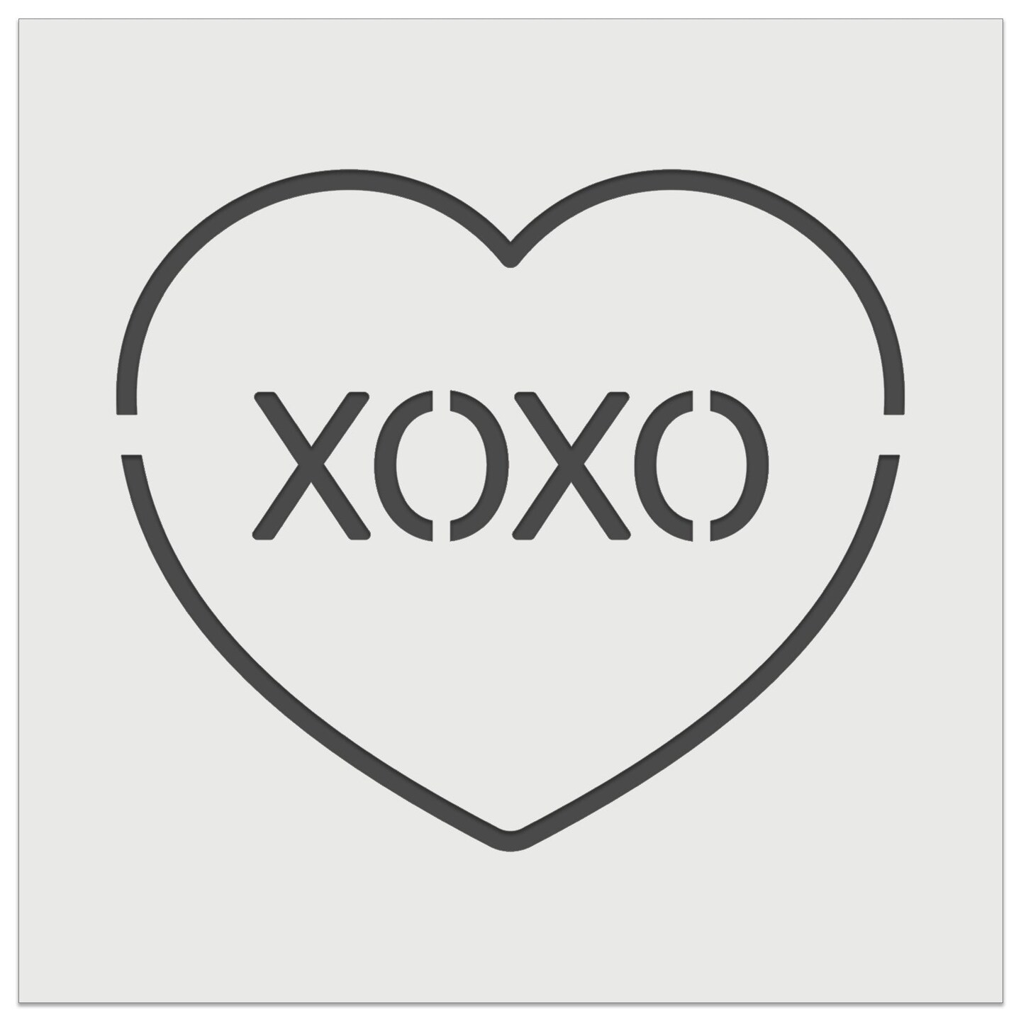 XOXO Conversation Heart Love Valentine&#x27;s Day Wall Cookie DIY Craft Reusable Stencil