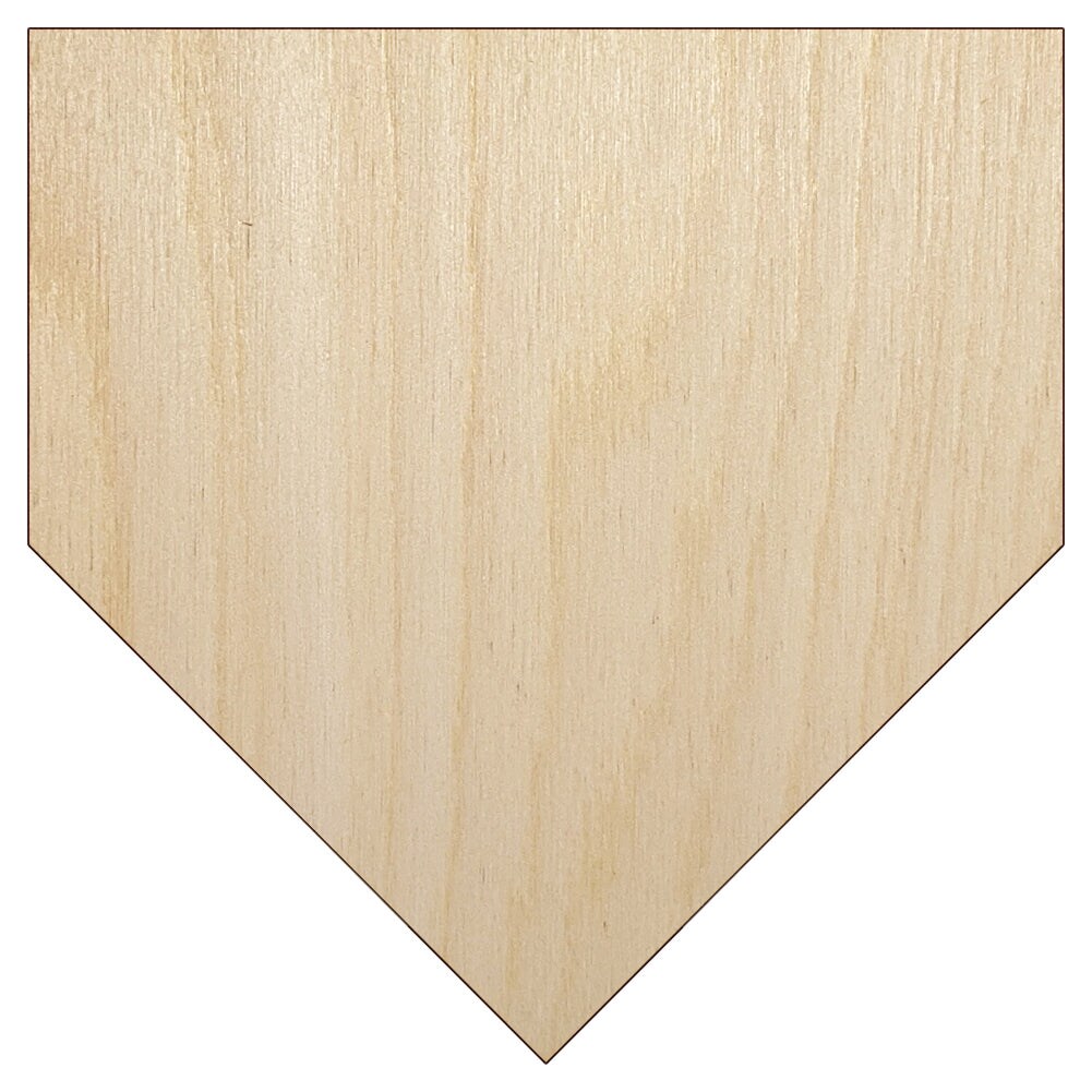 Home Plate Baseball Unfinished Wood Shape Piece Cutout for DIY Craft Projects