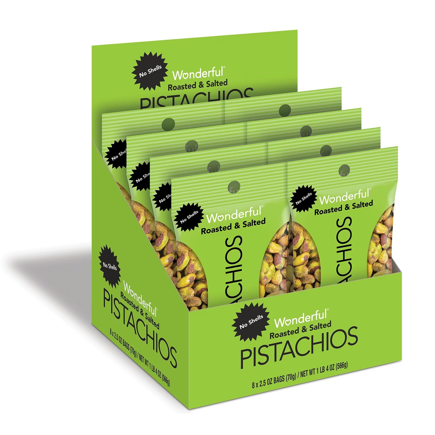 Dry Roasted &#x26; Salted Pistachios - 2.5 oz (Case of 8)