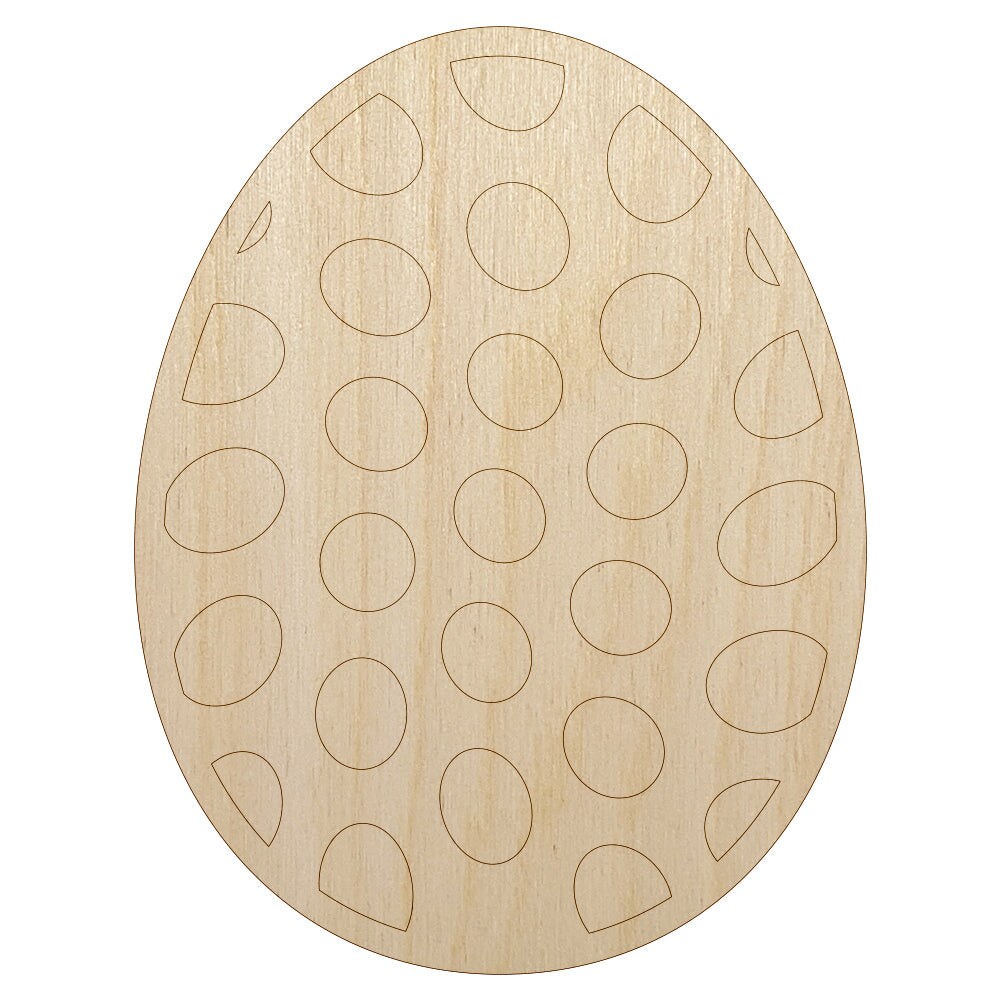 Polka Dot Easter Egg Unfinished Wood Shape Piece Cutout for DIY Craft Projects
