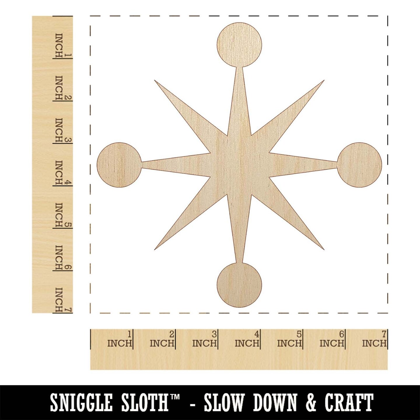 Retro Star Jacks Unfinished Wood Shape Piece Cutout for DIY Craft Projects