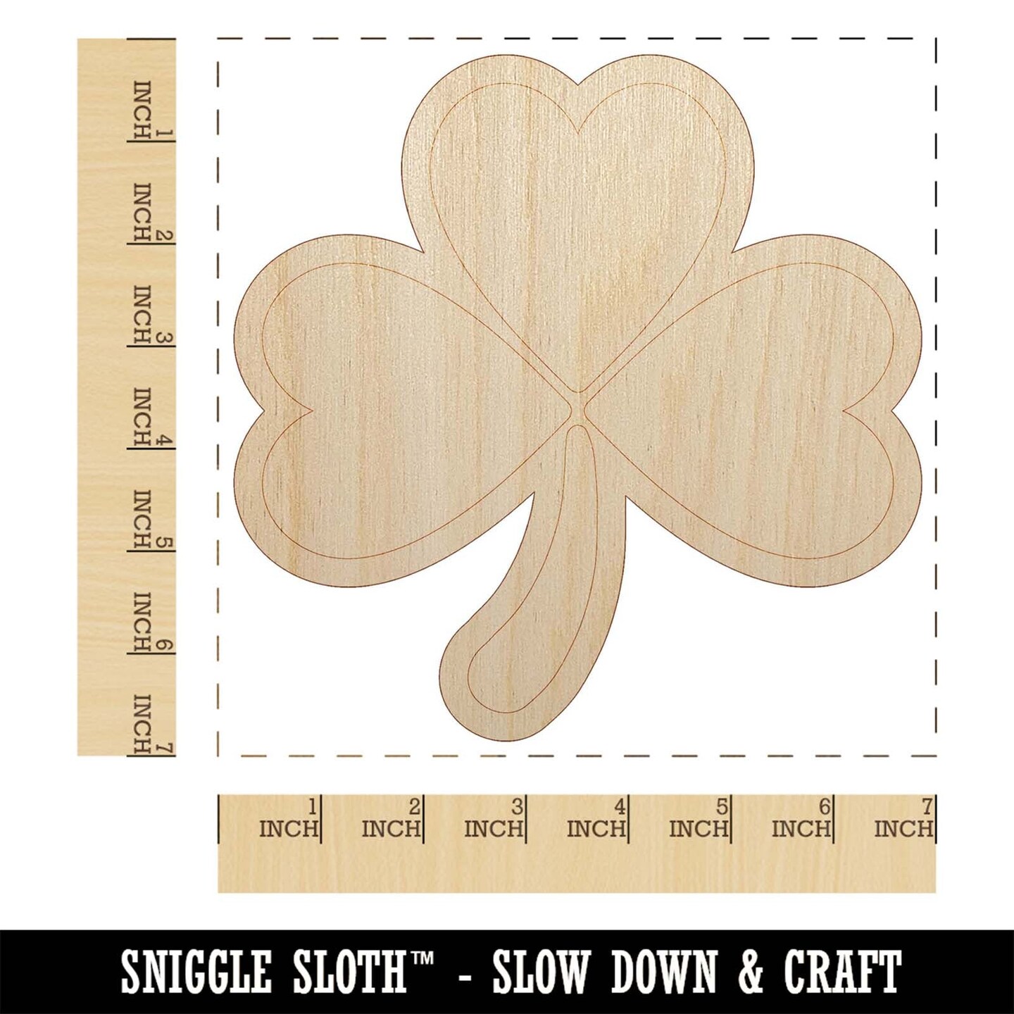 Three Leaf Clover Shamrock Unfinished Wood Shape Piece Cutout for DIY Craft Projects