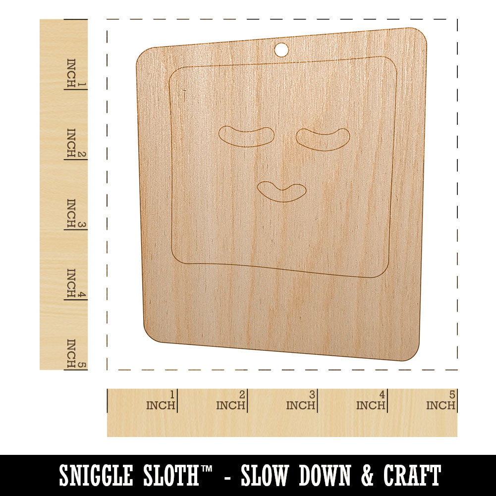 Instant Photo Doodle Unfinished Craft Wood Holiday Christmas Tree DIY Pre-Drilled Ornament