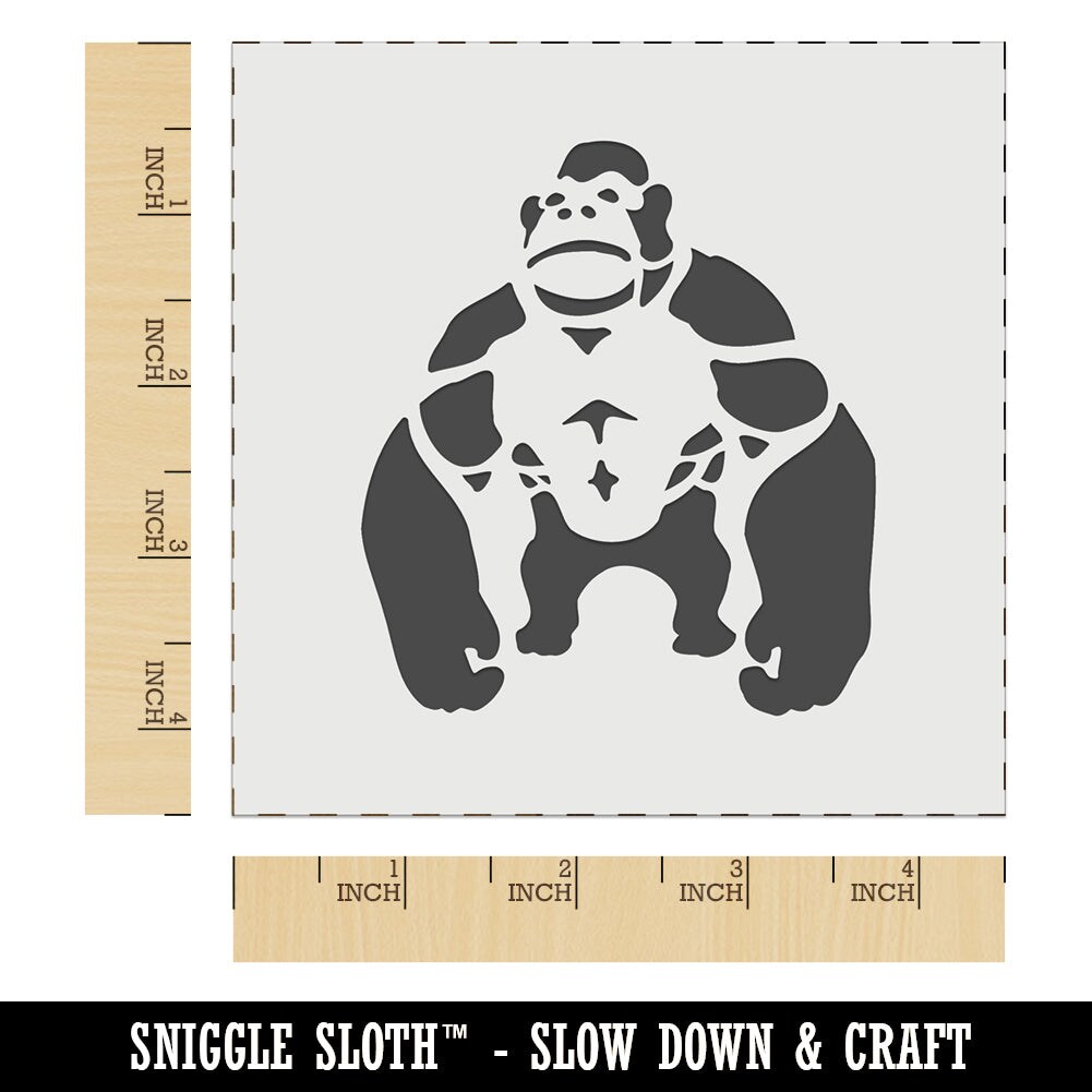 Brawny Gorilla Ape Wall Cookie DIY Craft Reusable Stencil