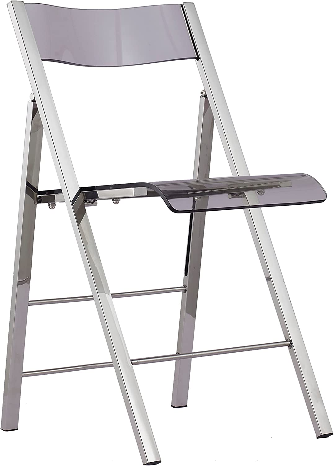 ISL Furnishings- Kasper Flex Luxury Modern Folding Chairs Lucite  Silver - 2 PK