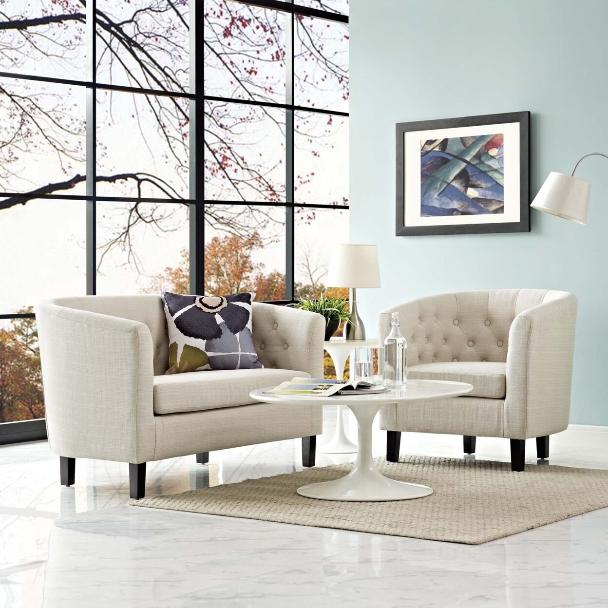 Modway Prospect 2 Piece Upholstered Fabric Loveseat and Armchair Set-EEI-3148