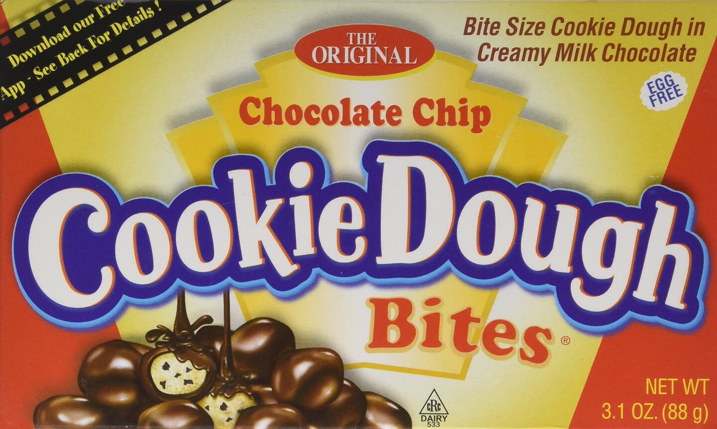 Cookie Dough Bites - Chocolate Chip - Chocolate-Covered Edible Cookie Dough  Bites - Egg-Free Edible Cookie Dough Candy - 12 Count (3.1 oz each)