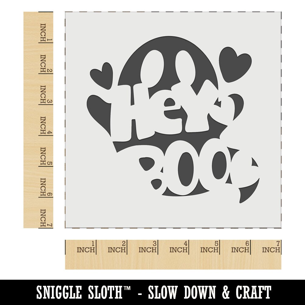 Hey Boo Ghost Halloween Wall Cookie DIY Craft Reusable Stencil