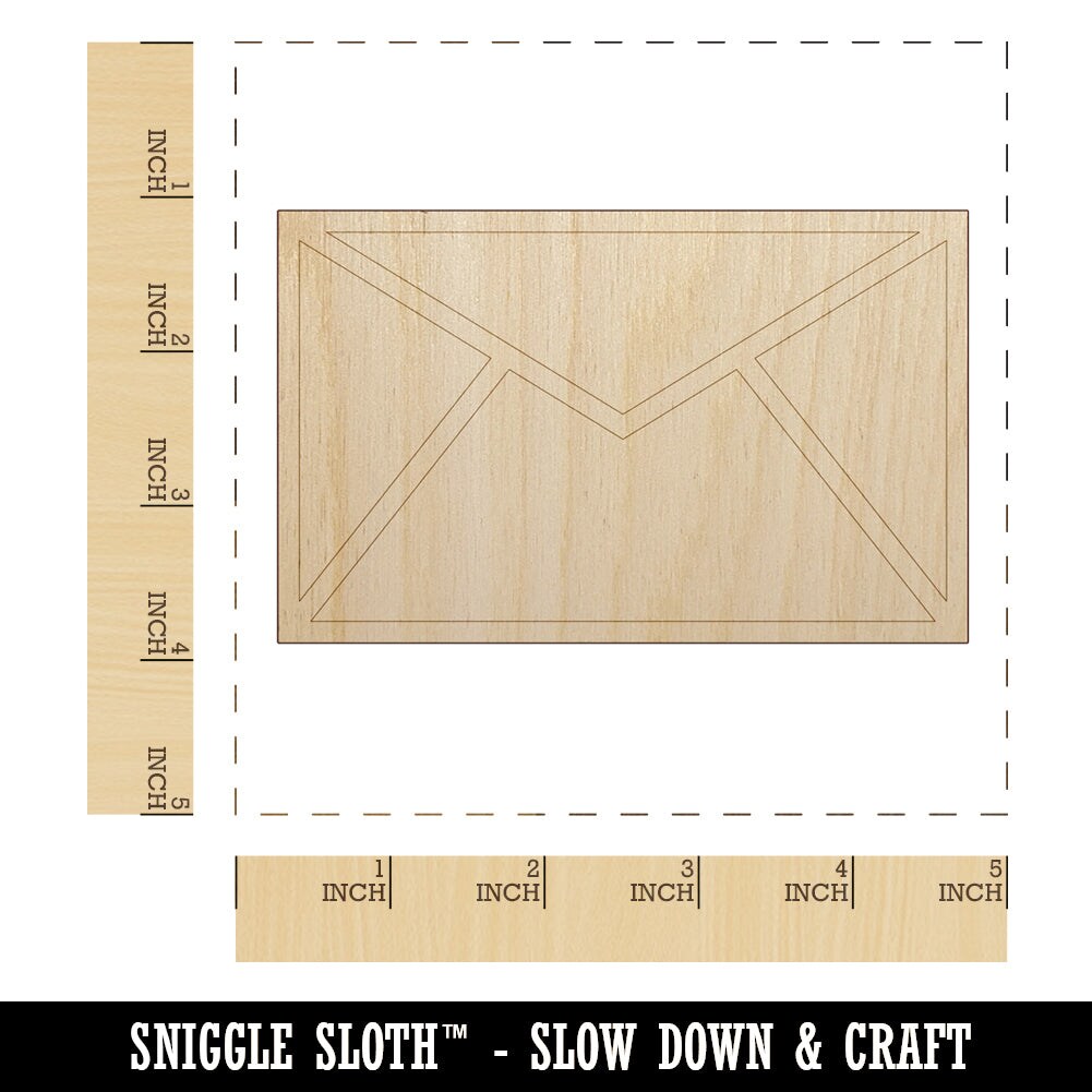 Envelope Mail Unfinished Wood Shape Piece Cutout for DIY Craft Projects